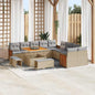 JUNG Vida Gartensofa-set mit Kissen 17 pcs Beige und Hellgrau Poly-Rattan