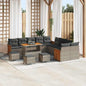 JUNG Vida Gartensofa-set mit Kissen 18 pcs Grau Poly-Rattan