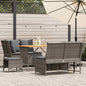 JUNG Vida 5-tlg. Garten-Sofagarnitur mit Kissen Grau Poly Rattan