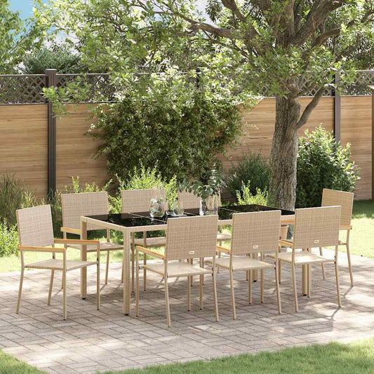 JUNG Vida Garten Essgruppe 9 pcs Beige Poly-Rattan