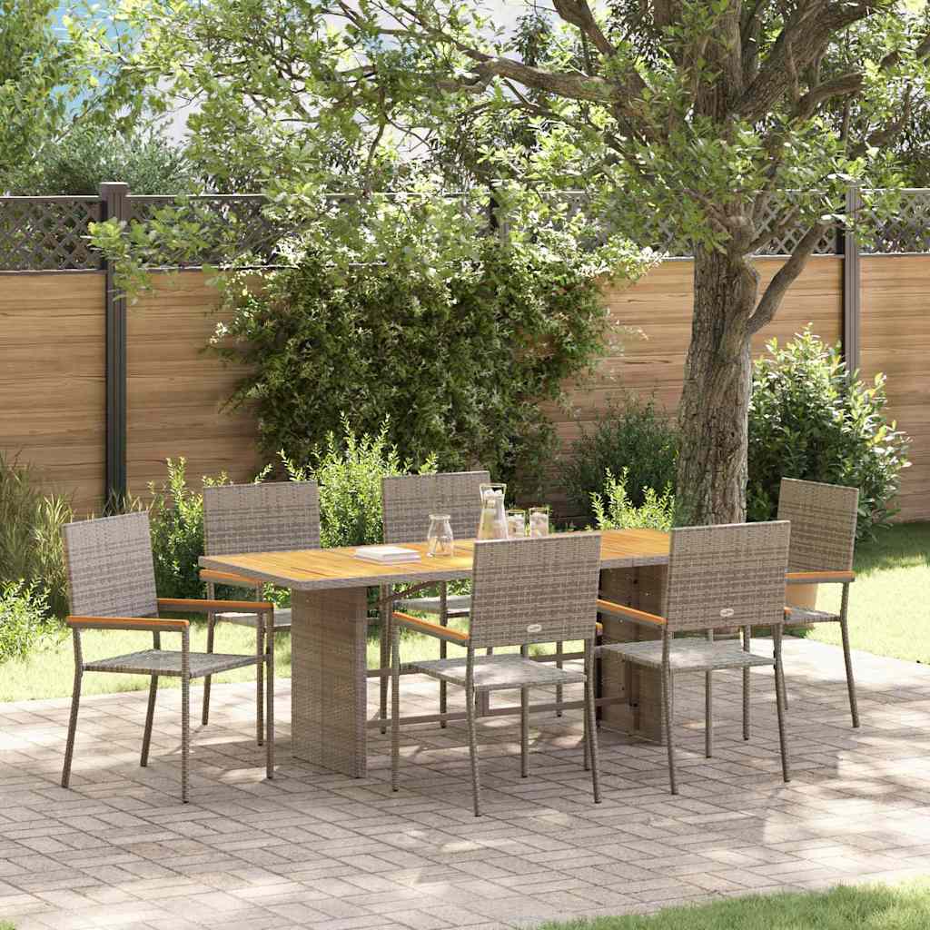 JUNG Vida Garten Essgruppe 7 pcs Grau Poly-Rattan
