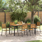 JUNG Vida Garten Essgruppe 7 pcs Schwarz und Braun Poly-Rattan