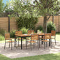 JUNG Vida Garten Essgruppe 7 pcs Grau und Braun Poly-Rattan
