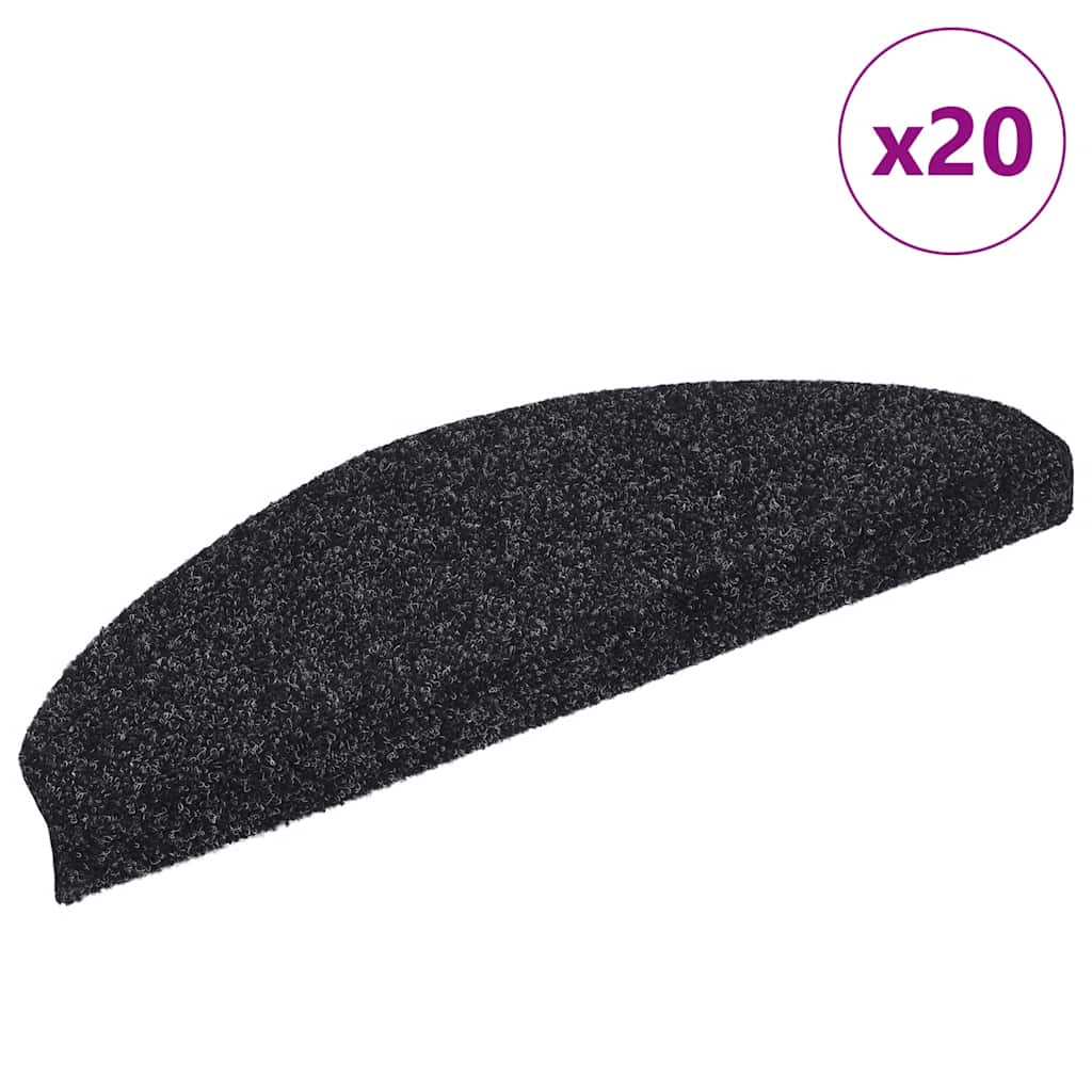 JUNG Vida Stufenmatten Selbstklebend 20 Stk. 65x21x4 cm Schwarz Halbrund Groß