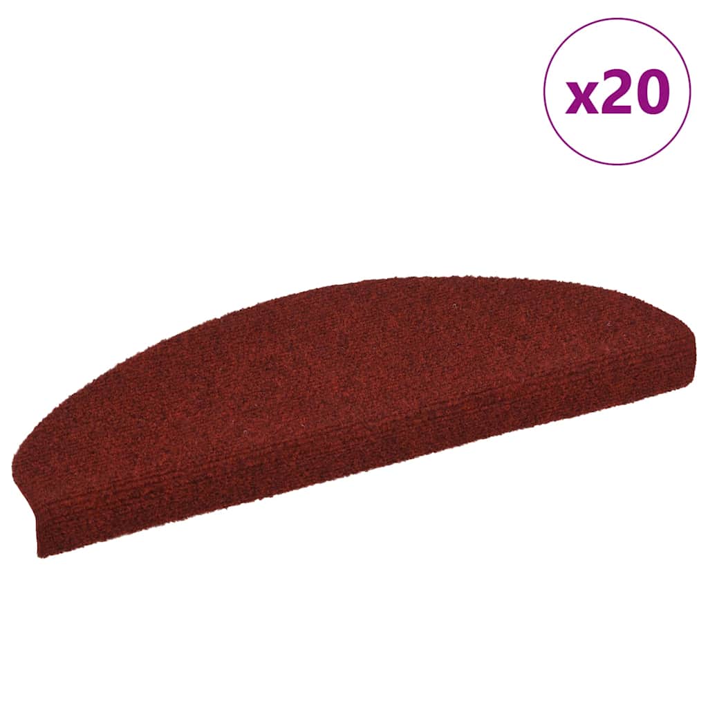 JUNG Vida Stufenmatten Selbstklebend 20 Stk. 65x21x4 cm Bordeauxrot Halbrund Groß