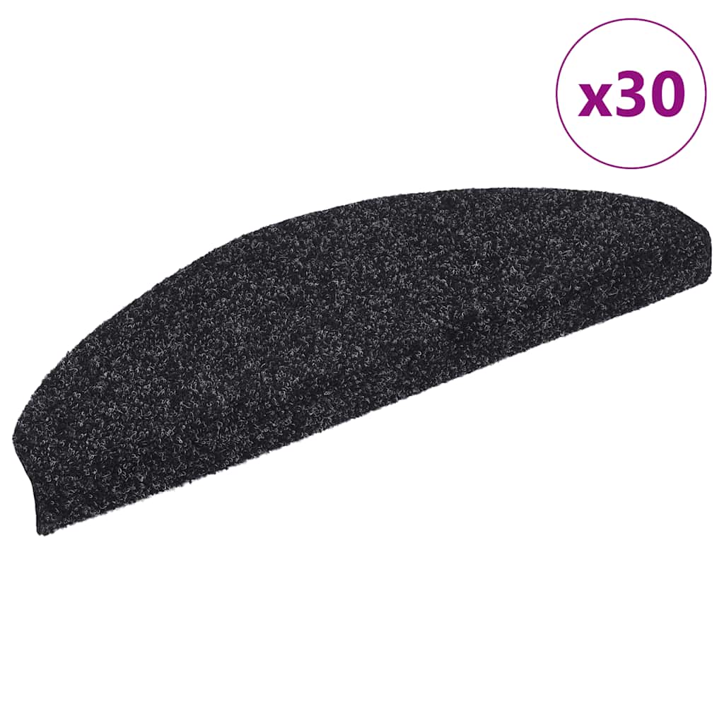 JUNG Vida Stufenmatten Selbstklebend 30 Stk. 65x21x4 cm Schwarz Halbrund Groß