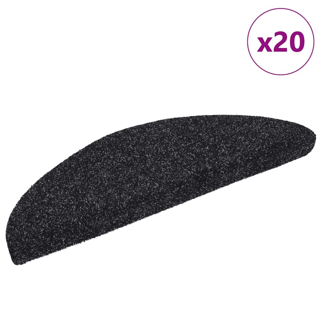 JUNG Vida Stufenmatten Selbstklebend 20 Stk. 56x17x3 cm Schwarz Halbrund