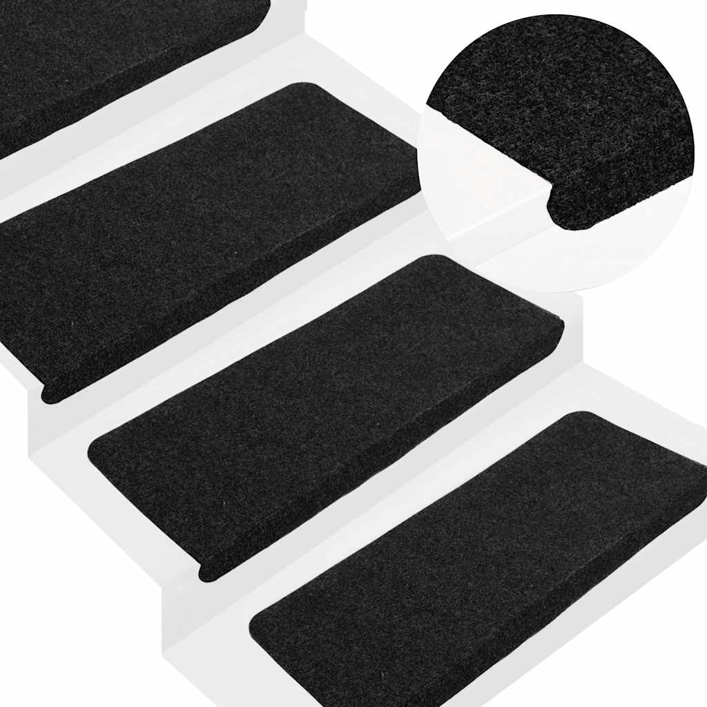 JUNG Vida Stufenmatten Selbstklebend 30 Stk. Schwarz 65x24,5x3,5 cm