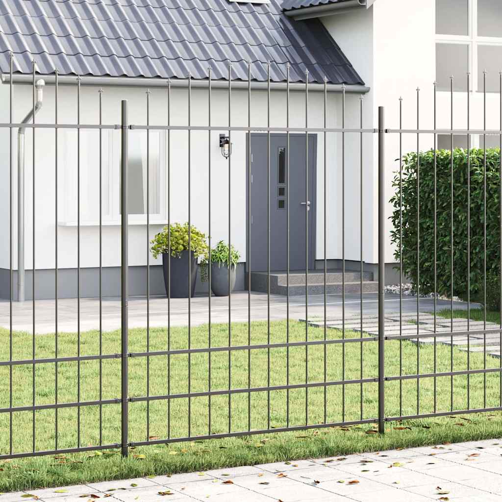 JUNG Vida Gartenzaun 3 pcs Grau 170 x 225 cm Pulverbeschichteter Stahl
