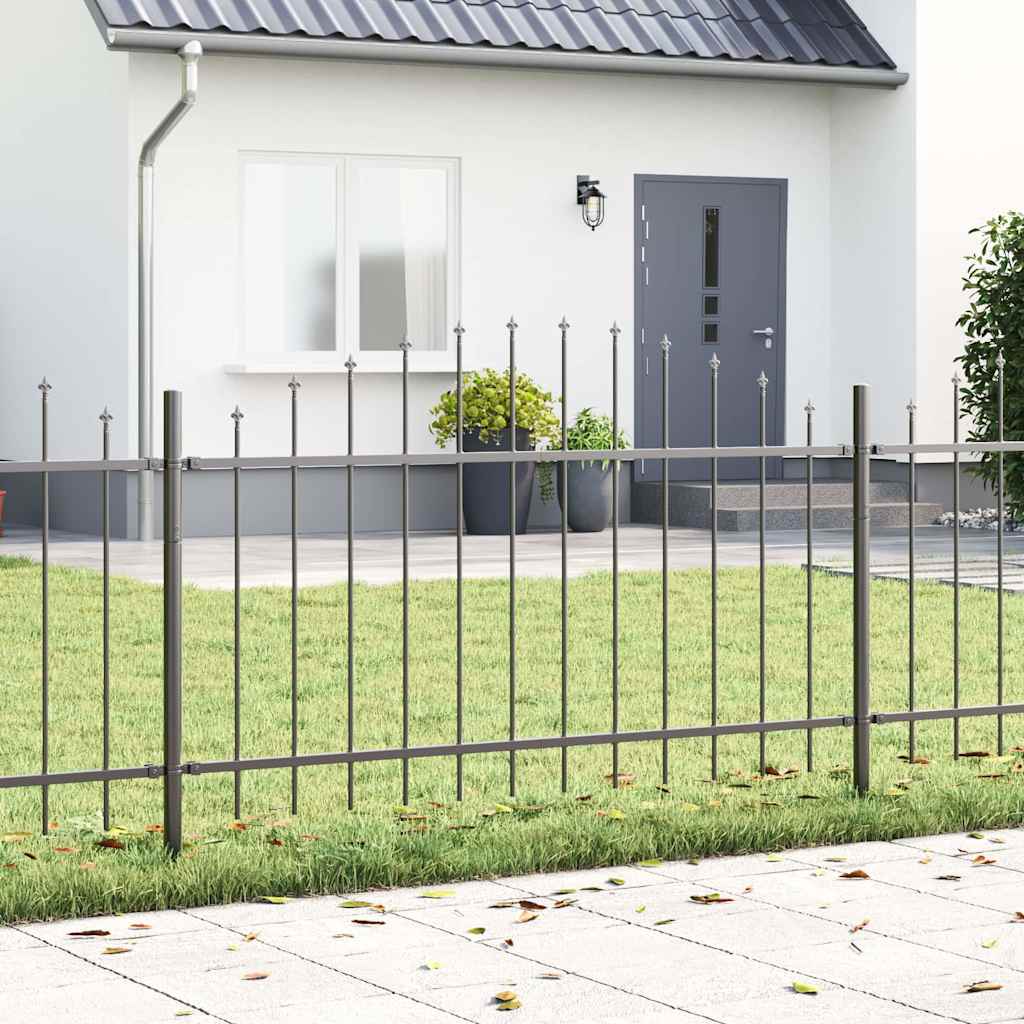 JUNG Vida Gartenzaun 7 pcs Grau 170 x 140 cm Pulverbeschichteter Stahl