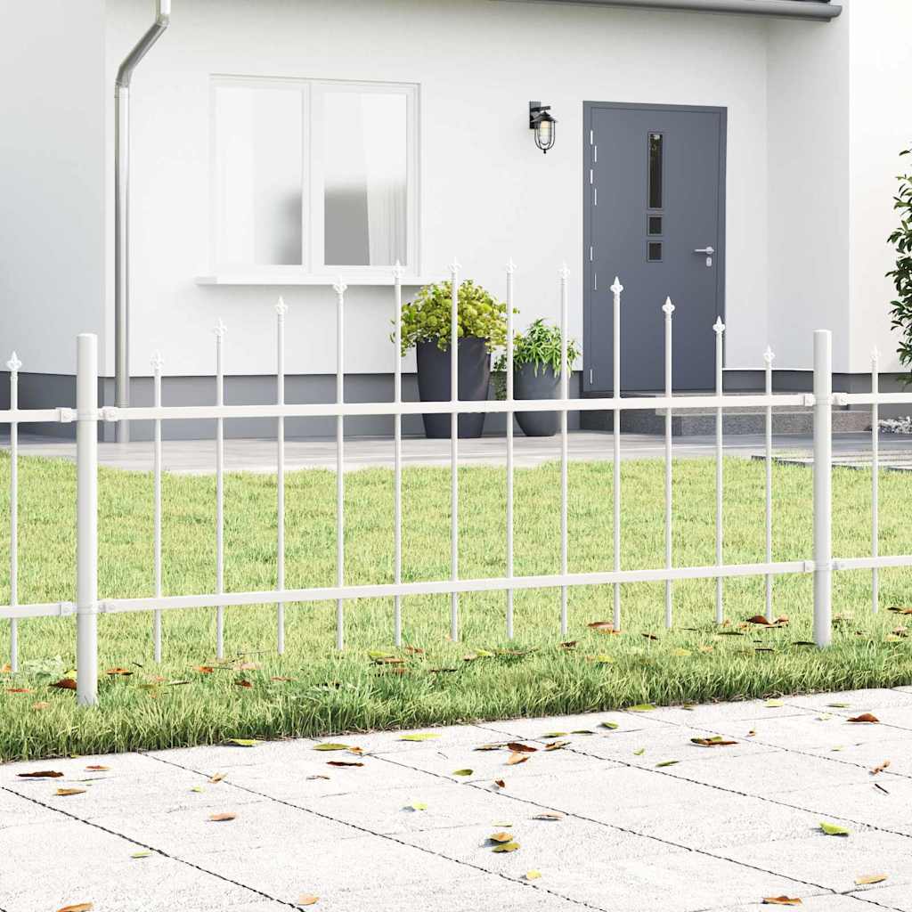JUNG Vida Gartenzaun 4 pcs Weiß 170 x 140 cm Pulverbeschichteter Stahl