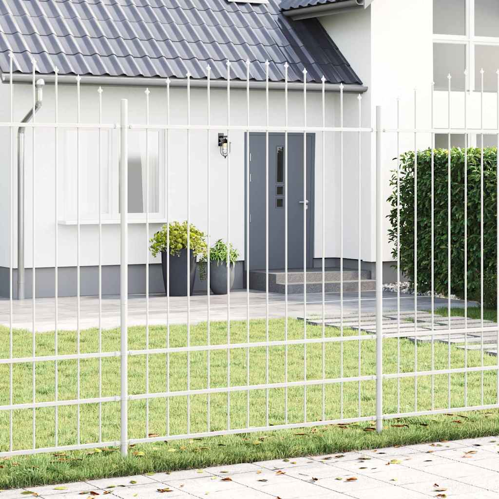 JUNG Vida Gartenzaun 8 pcs Weiß 170 x 225 cm Pulverbeschichteter Stahl