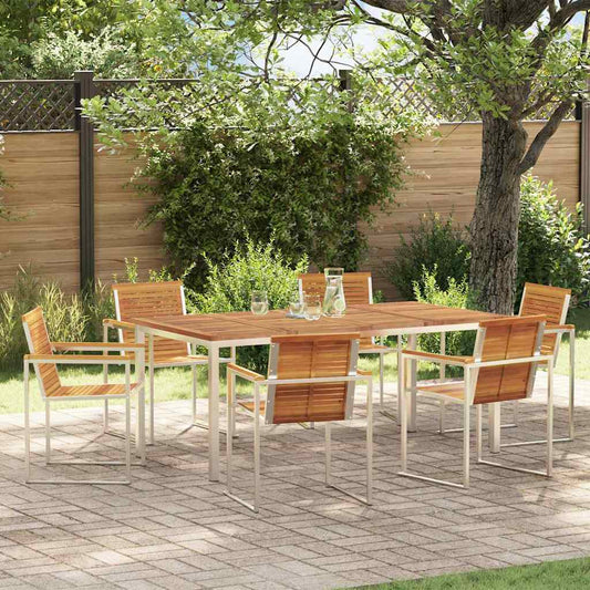 JUNG Vida Garten Essgruppe 7 pcs Braun Massivholz Akazie
