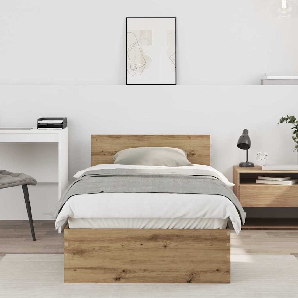 JUNG Vida Bettrahmen mit Kopfteil Artisan-Eiche 75 x 190 cm Holzwerkstoff