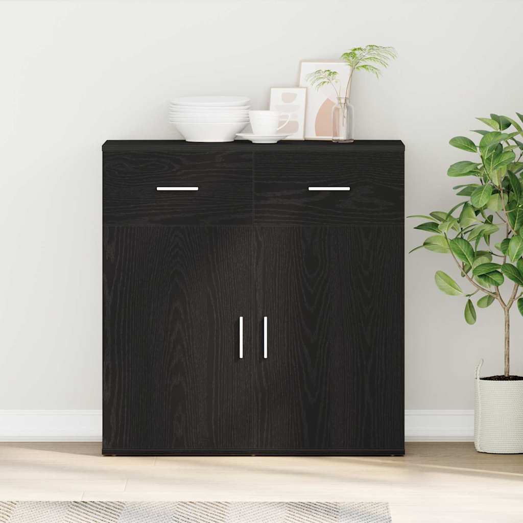JUNG Vida Sideboard Schwarz Eichen-Optik 78 x 38 x 80 cm Holzwerkstoff