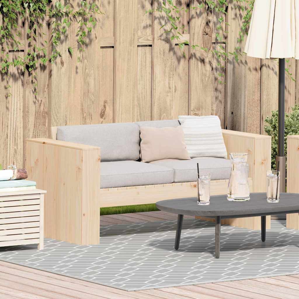 JUNG Vida Garten-Sofa Natur 134 x 60 x 62 cm Massives Kiefernholz