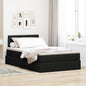 JUNG Vida Bett mit Stauraum und LED mit LED Schwarz 120 x 200 cm Stoff