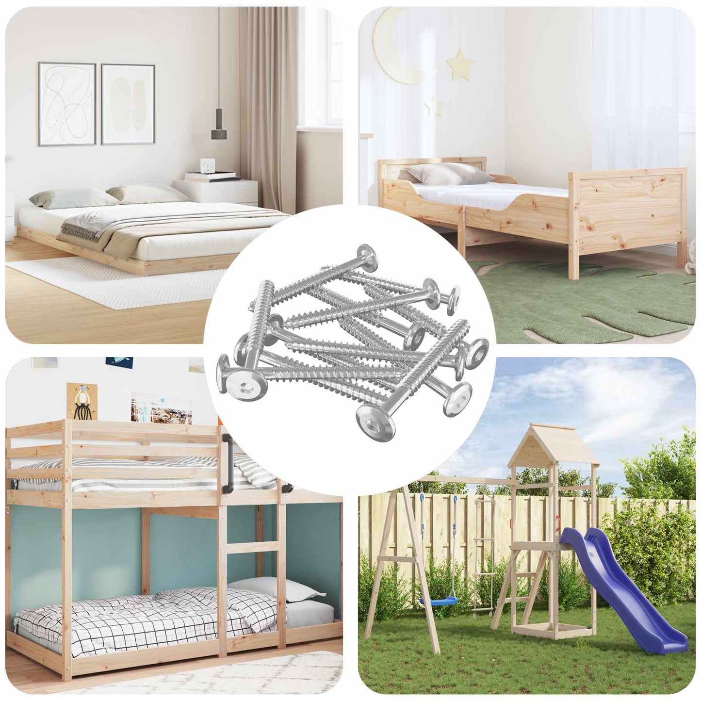 JUNG Vida Holzschrauben 1350 pcs Silber Stahl