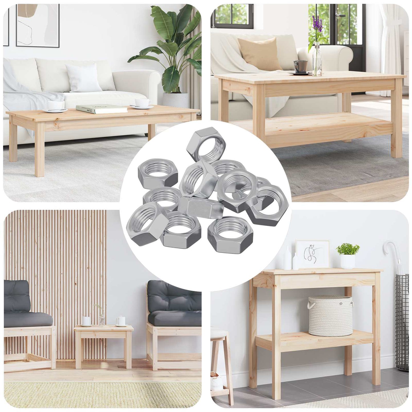 JUNG Vida Sechskantmuttern 12 pcs Silber M6 Eisen