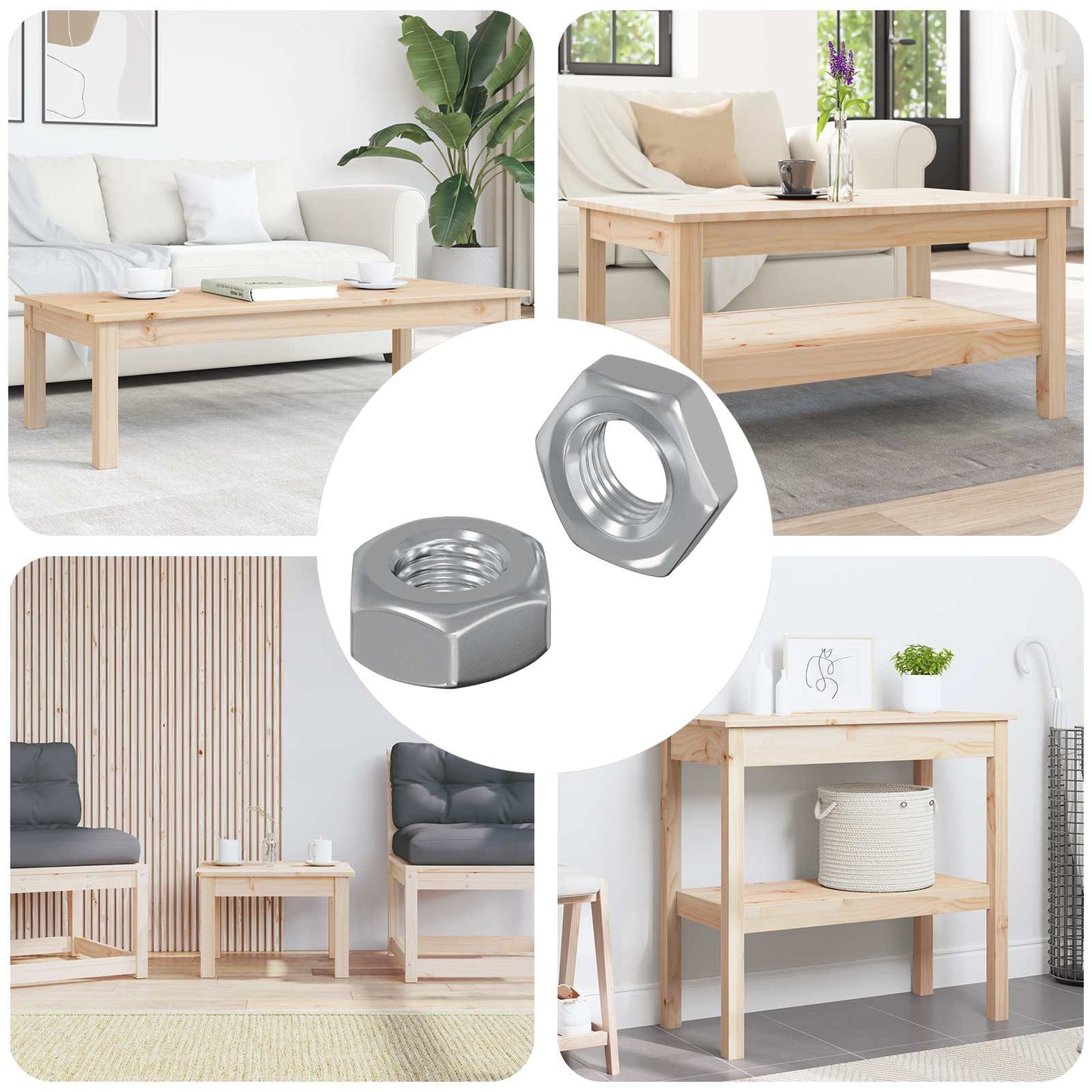 JUNG Vida Sechskantmuttern 2 pcs Silber M8 Eisen