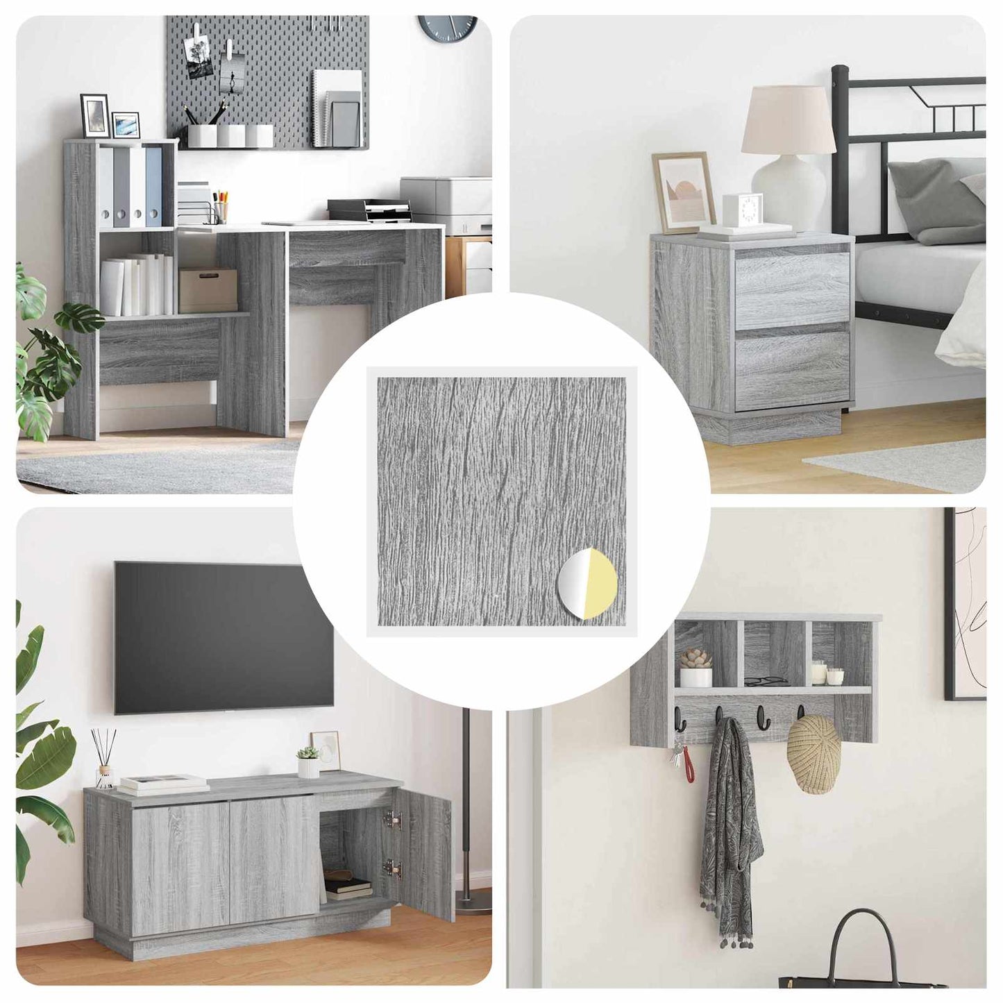 JUNG Vida Selbstklebende Schraubenabdeckung 12 pcs Graues Sonoma