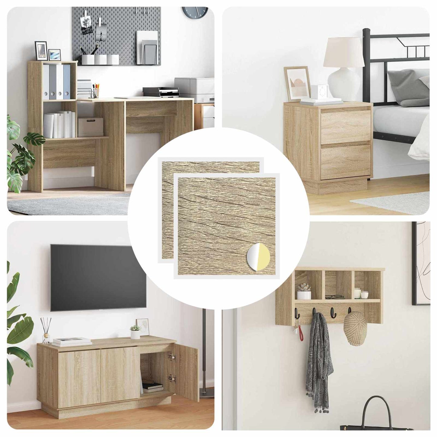 JUNG Vida Selbstklebende Schraubenabdeckung 2 pcs Sonoma-Eiche