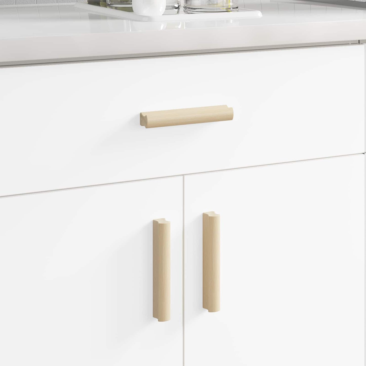 JUNG Vida Gerader Griff 2 pcs Natürliche Holzfarbe 130 x 25 x 30 mm