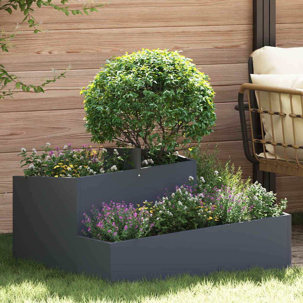 JUNG Vida Garten-Pflanzgefäß Anthrazit 80 x 80 x 50 cm