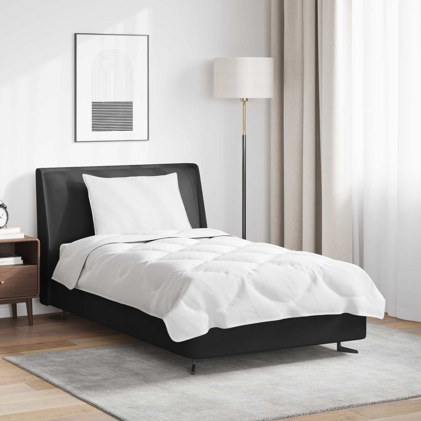 JUNG Vida Bettdecken Set mit Kissen 2 pcs Weiß Mikrofaser