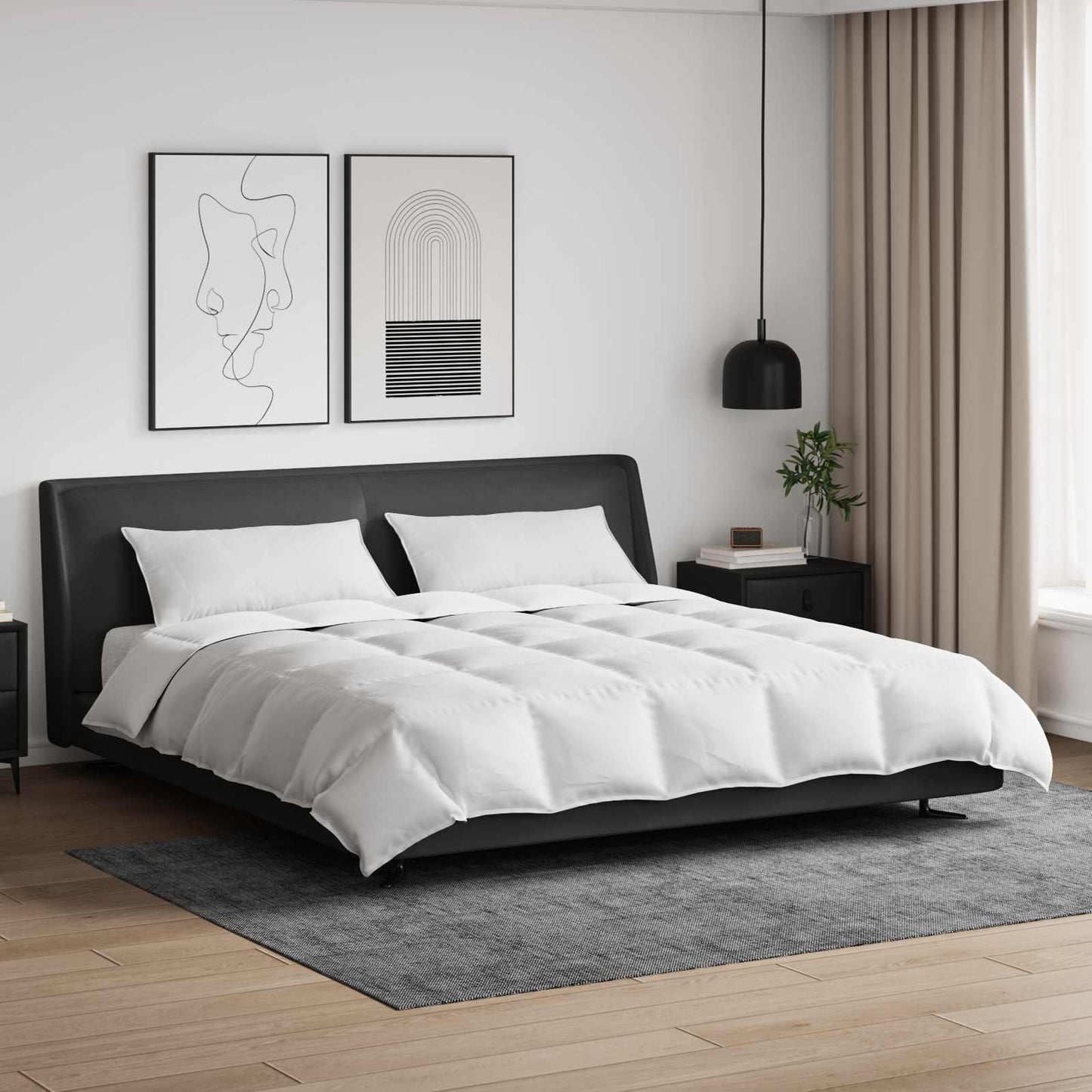 JUNG Vida Bettdecken Set mit Kissen 3 pcs Weiß Daunenfeder