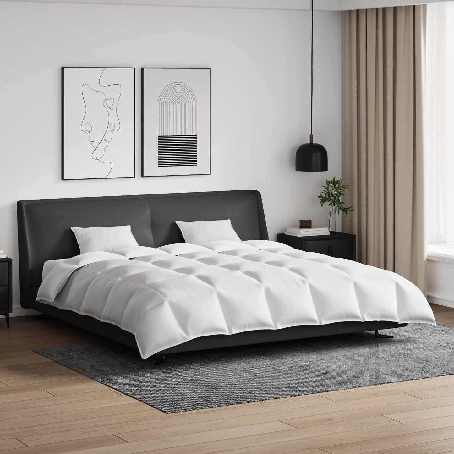 JUNG Vida Bettdecken Set mit Kissen 3 pcs Weiß Daunenfeder