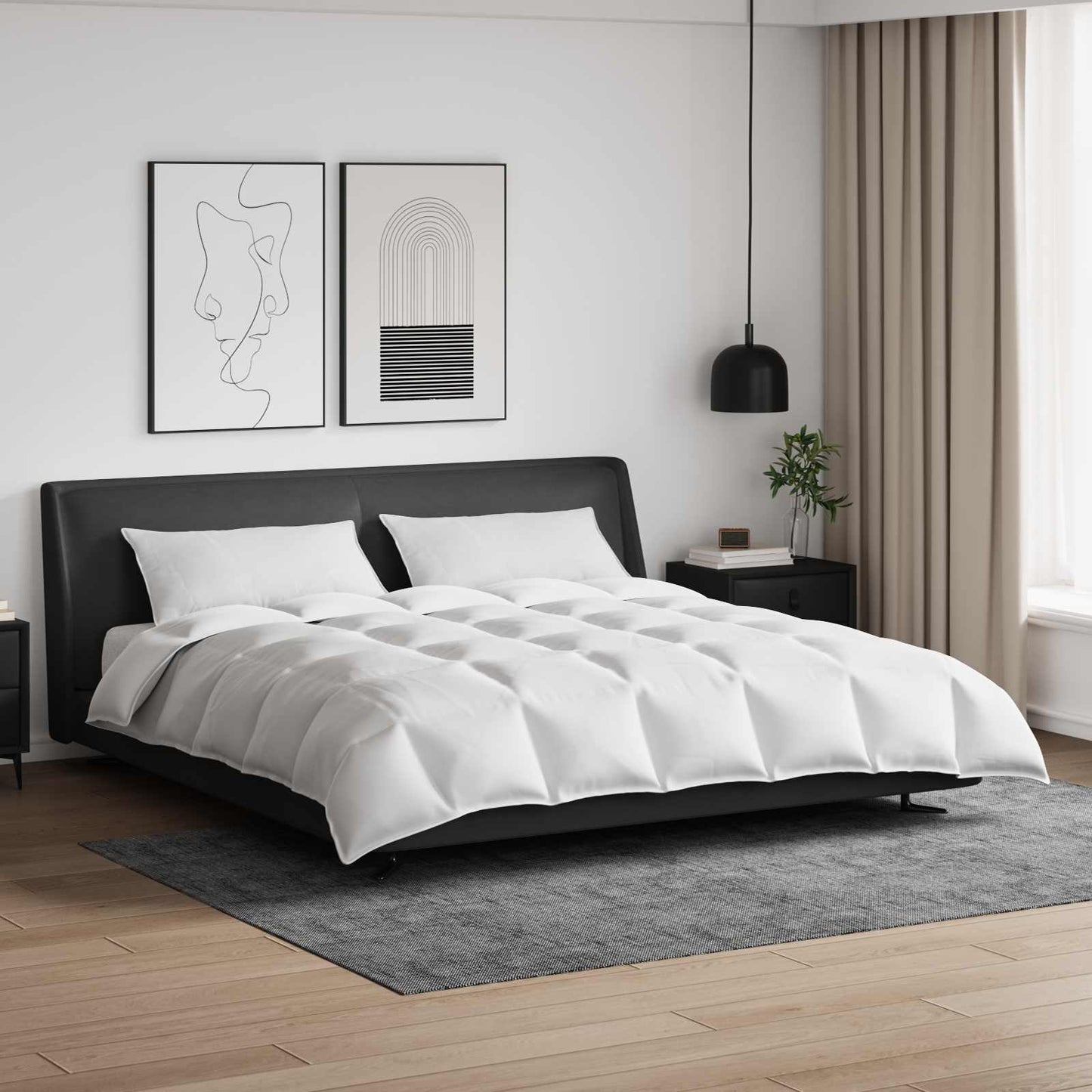 JUNG Vida Bettdecken Set mit Kissen 3 pcs Weiß Daunenfeder