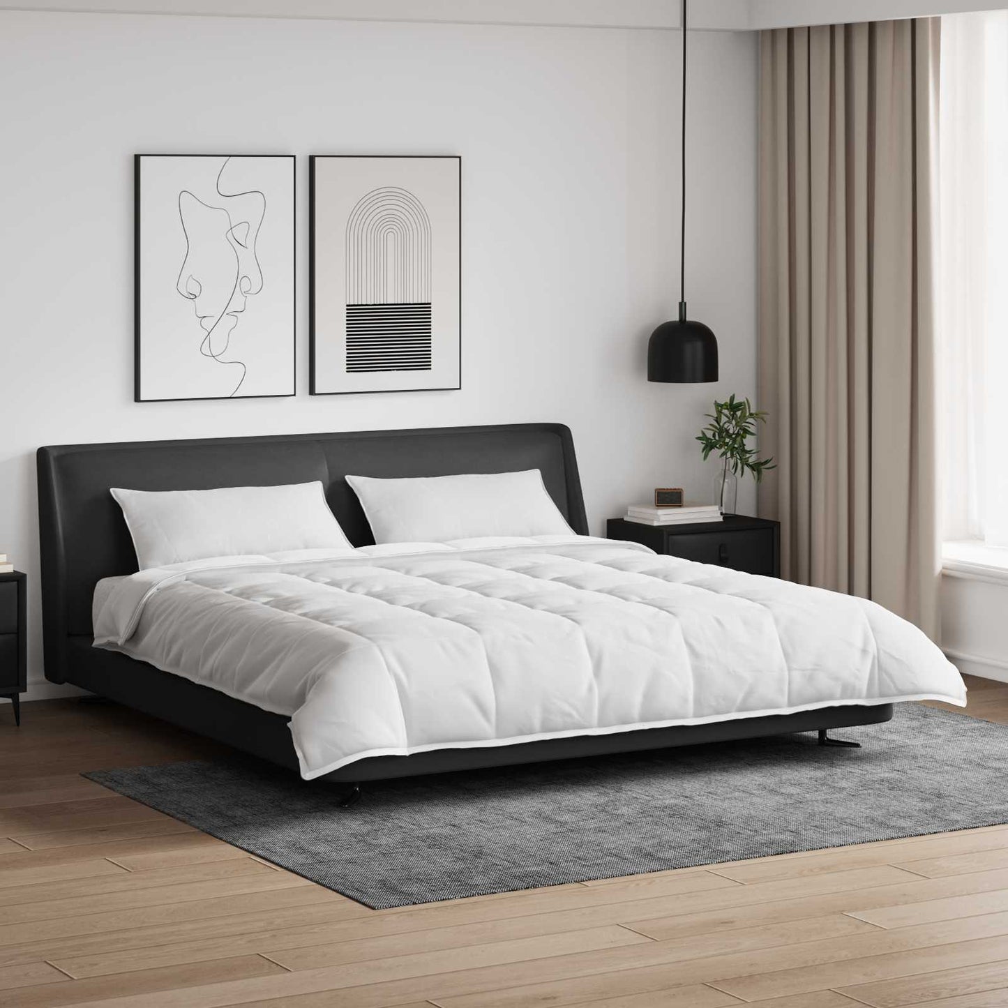 JUNG Vida Bettdecken Set mit Kissen 3 pcs Weiß Daunenfeder