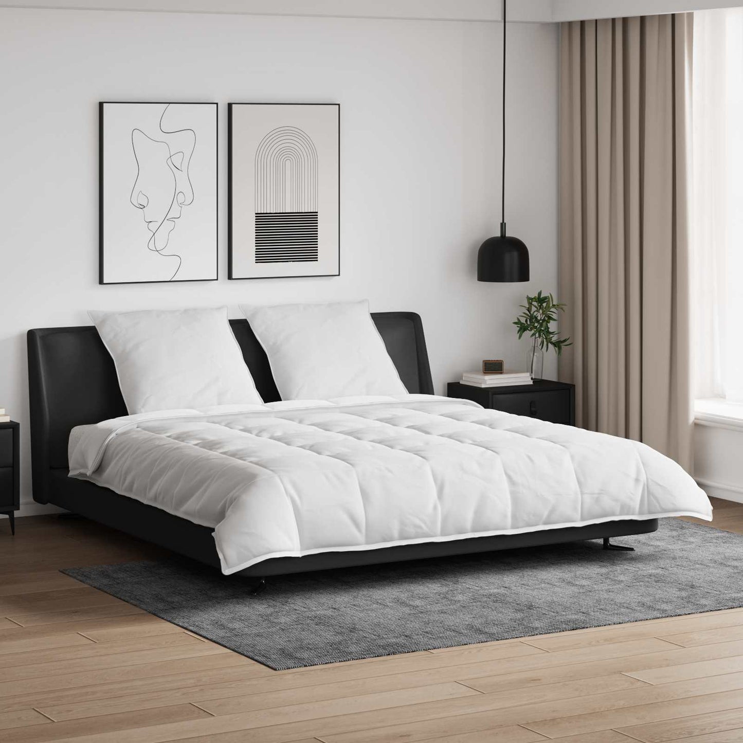 JUNG Vida Bettdecken Set mit Kissen 3 pcs Weiß Daunenfeder