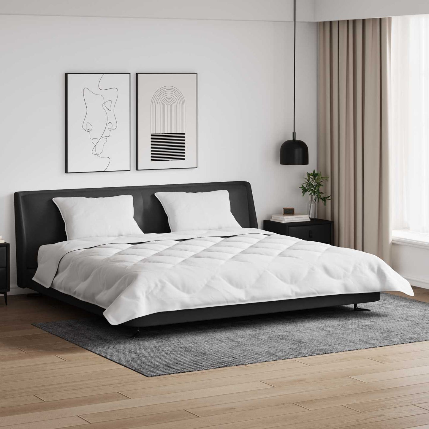 JUNG Vida Decke mit Kissen 3 pcs Weiß Mikrofaser und Daunenfedern