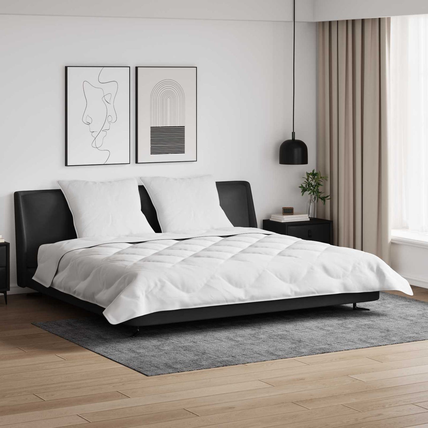 JUNG Vida Decke mit Kissen 3 pcs Weiß Mikrofaser und Daunenfedern