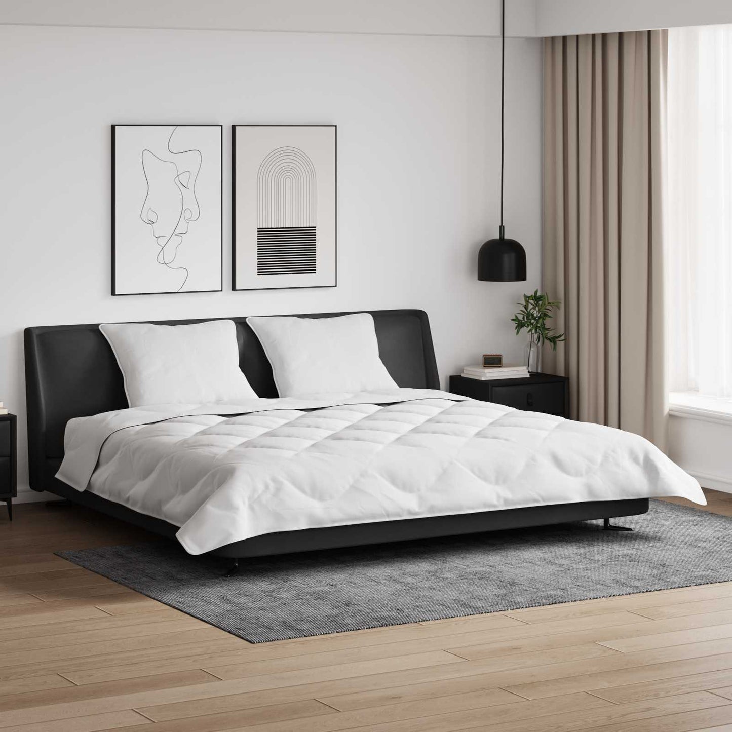 JUNG Vida Decke mit Kissen 3 pcs Weiß Mikrofaser und Daunenfedern