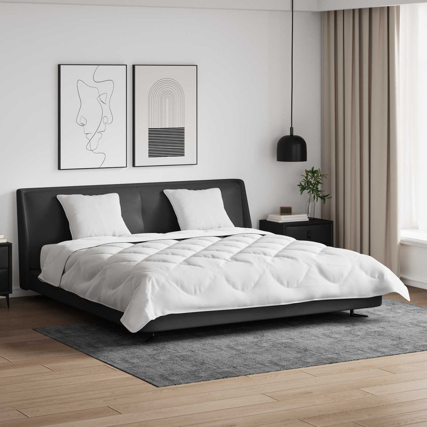 JUNG Vida Bettdecken Set 3 pcs Weiß Mikrofaser und Daunenfedern