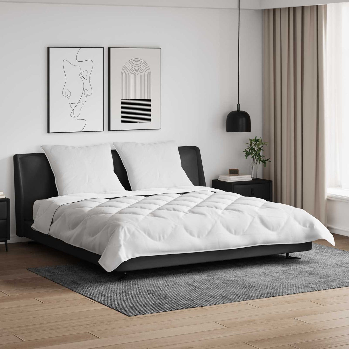 JUNG Vida Bettdecken Set 3 pcs Weiß Mikrofaser und Daunenfedern