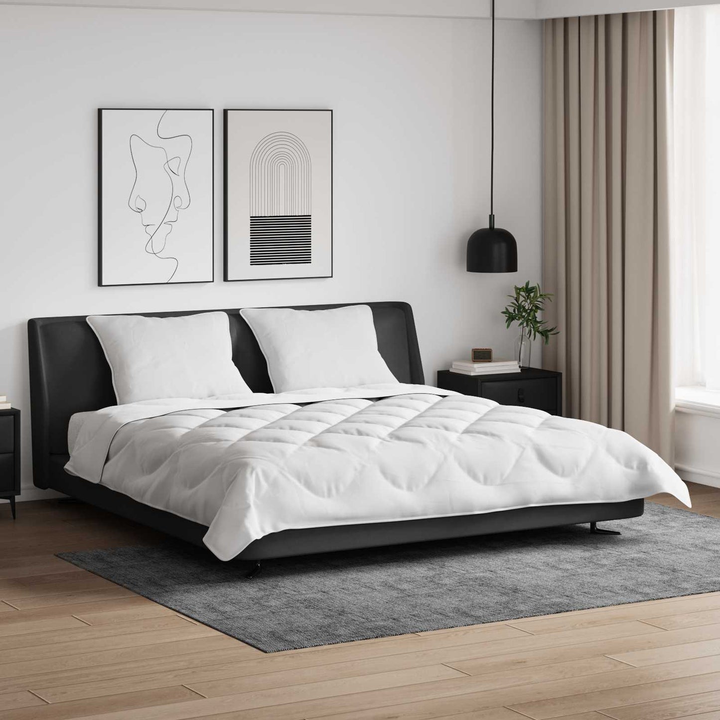 JUNG Vida Bettdecken Set 3 pcs Weiß Mikrofaser und Daunenfedern