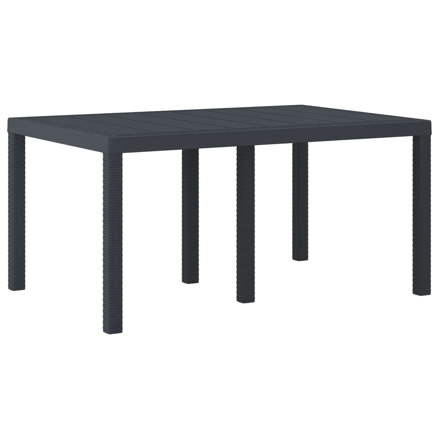 JUNG Vida Gartentisch Anthrazit 150 x 100 x 73 cm Poly-Rattan