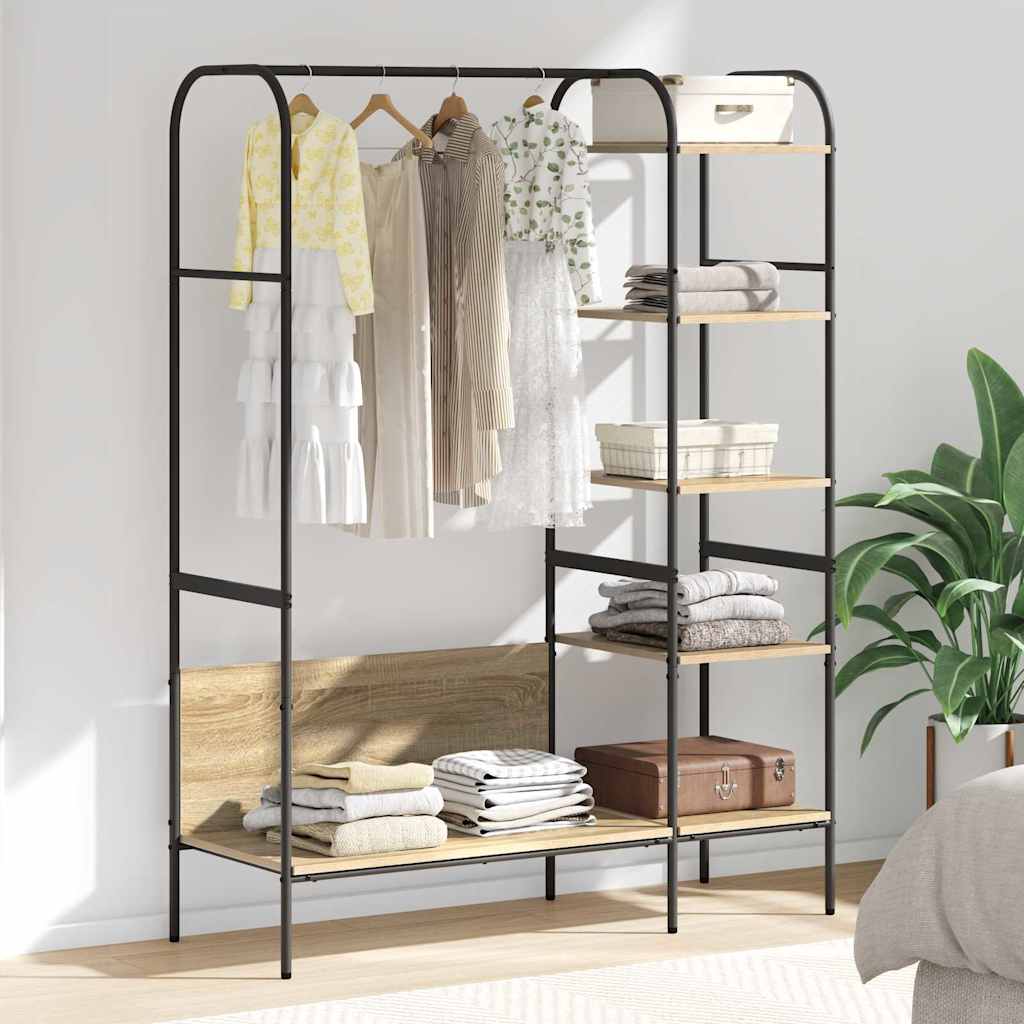 JUNG Vida Kleiderständer mit Regal Braun 120 x 44 x 160 cm Holzwerkstoff