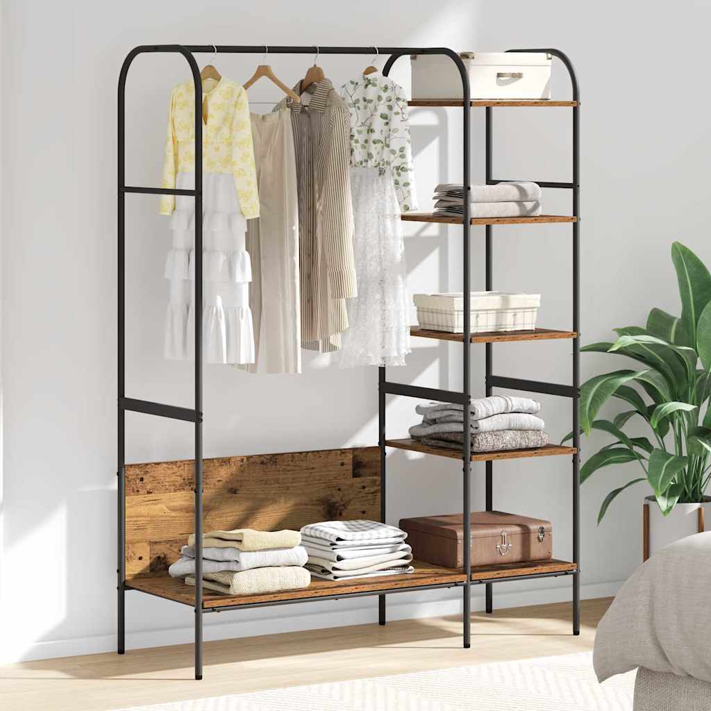 JUNG Vida Kleiderständer mit Regal Braun 120 x 44 x 160 cm Holzwerkstoff