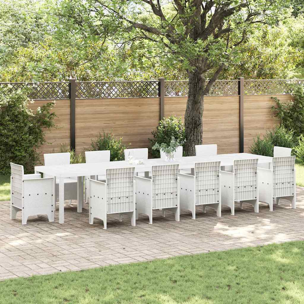 JUNG Vida Gartentisch Weiß 400 x 100 x 73 cm Poly-Rattan