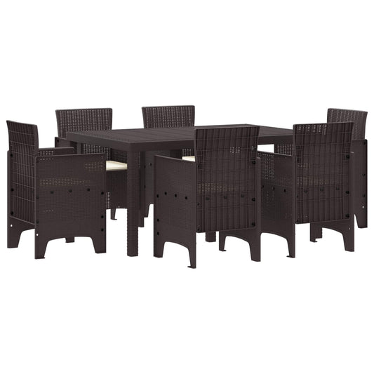 JUNG Vida Garten Essgruppe 7 pcs Braun Polt Rattan