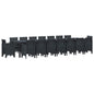 JUNG Vida Garten-Esszimmergarnitur mit Kissen 17 pcs Anthrazit PP