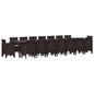JUNG Vida Garten-Esszimmergarnitur mit Kissen mit Kissen 17 pcs Braun PP
