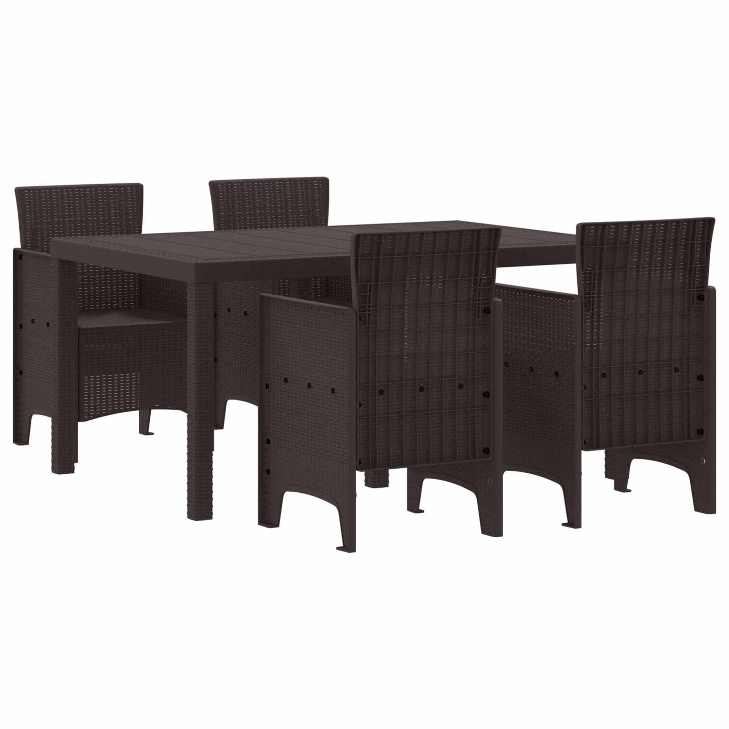 JUNG Vida Garten Essgruppe 5 pcs Braun Polt Rattan