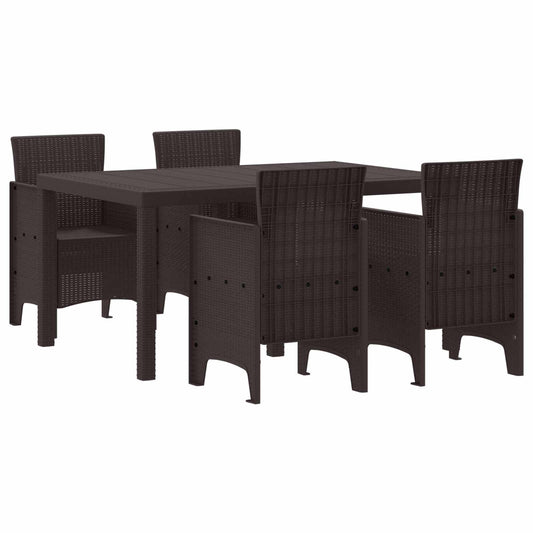 JUNG Vida Garten Essgruppe 5 pcs Braun Polt Rattan