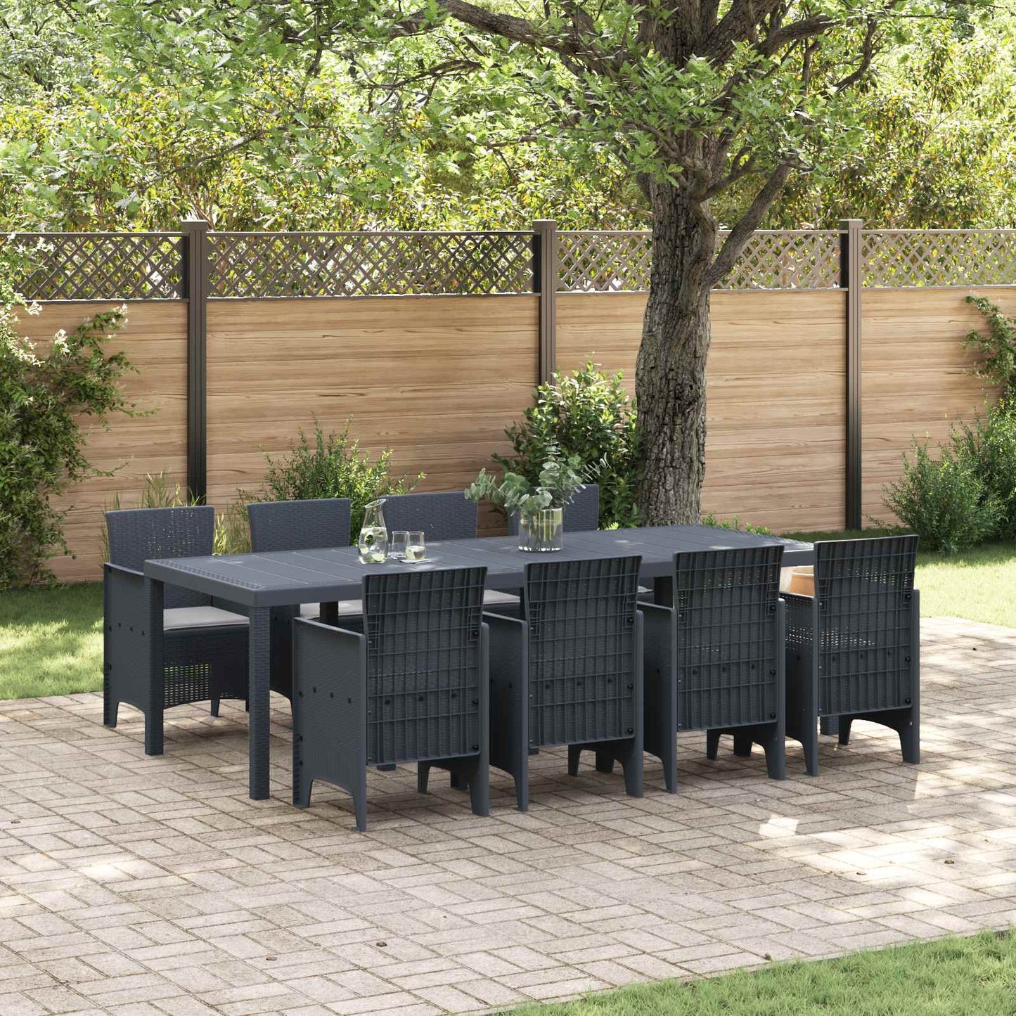 JUNG Vida Garten Essgruppe 9 pcs Anthrazit Polypropylen